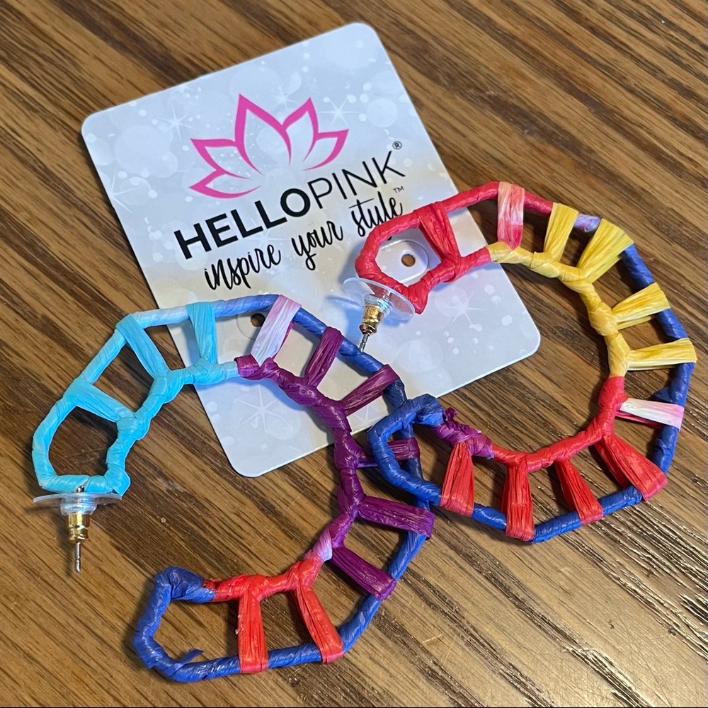 3/$15 NEW Raffia Wrap Colorful Earrings
